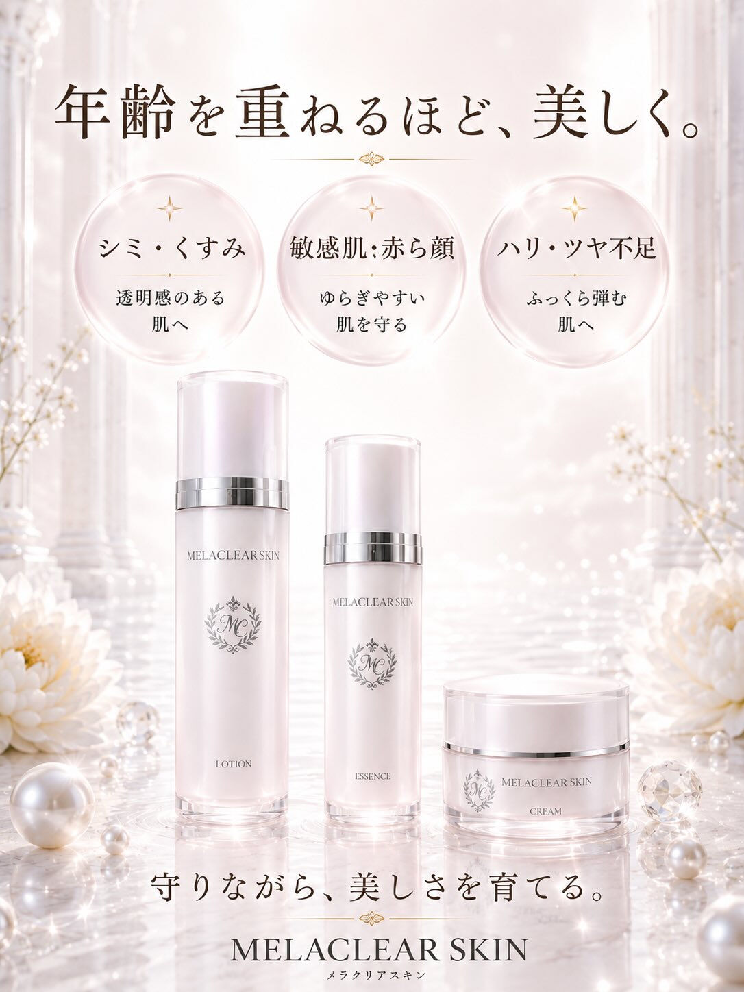 年齢とともに深まる「シミ」「くすみ」「ハリの低下」